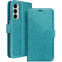Mayaxess , Portemonneehoesje Geschikt voor Samsung Galaxy A16 met polsbandje, Turquoise