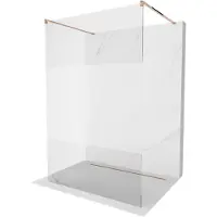 Mexen Kioto vrijstaande douchewand 120 x 200 , transparant/matglas 8 mm, rosegoud - 800-120-002-60-35