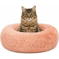 Lionto Knuffelbed kat, donutvormig & extra zacht Ø40 cm roze