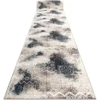 Rugsx Loper antislip PATCHWORK vintage, gom beige 100 cm 100x300 cm