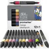 Winsor & Newton Promarker 12+1 Manga Steampunk Set | Professionele layoutmarkers & alcoholmarkers
