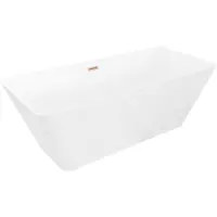 Mexen Velo Slim vrijstaande badkuip 170 x 75 , wit, geborsteld koper overloop - 52811707500-65