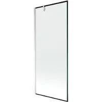 Mexen Next badkuipscherm 1-delig 80 x 150 , zwart frame, chroom - 895-080-000-00-70-01