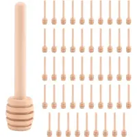 Jojomino 50 stuks mini 3 inch houten honingstokjes, individueel verpakt, serveerschaal voor potdispenser, besprenkelde honing, huwelijksgunsten