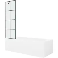 Mexen Vega rechthoekig bad 150 x 70 met ombouw en 1-delige paravanset 60 , zwart patroon - 550115070X9506007077