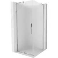 Mexen Velar L douchecabine schuifdeur 100 x 100 , matglas, chroom - 871-100-100-33-01