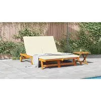vidaXL Ligstoel Bruin 125 x 200 x 84 cm Massief Acacia Hout