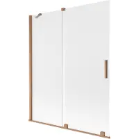Mexen Velar badwand 2-delige schuifdeur 140 x 150 cm, ijsbloem, geborsteld koper - 896-140-000-31-65