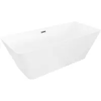 Mexen Velo Slim vrijstaande badkuip 170 x 75 , wit, overloop geborsteld gun gray - 52811707500-66