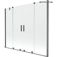 Mexen Velar Duo badwand 2-delige schuifbare 190 x 150 , transparant, geborsteld kanongrijs - 896-190-000-02-66