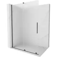 Mexen Velar schuifbare douchewand Walk-in 150 x 200 , ijs 8 mm, geborsteld geweergrijs - 871-150-000-33-66