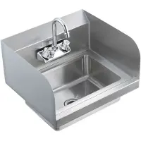 OEM Wasbak met kraan, 17x12,8 inch, roestvrijstalen wasbak van NSF-kwaliteit, geschikt voor restaurants, keukens, bars, garages en woonkamers