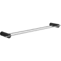 Mexen Aron dubbele handdoekhaak, zwart/chroom - 7088125-07