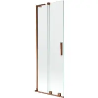 Mexen Velar L badwand paneel 2-delig schuifbaar 75 x 150 , transparant, roze goud - 896-075-003-01-60