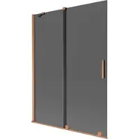 Mexen Velar badwand 2-delig schuifbaar 130 x 150 , grafiet, geborsteld koper - 896-130-000-41-65