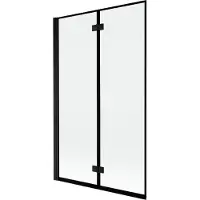 Mexen Mist douchewand met 2 vleugels links 110 x 150 , zwart frame, zwart - 8A9-110-002-70-70-L