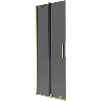 Mexen Velar badwand 2-delig schuifbaar 70 x 150 , grafiet, goud - 896-070-000-41-50
