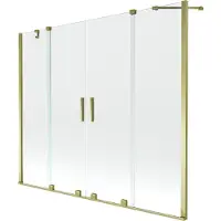 Mexen Velar Duo badwand scherm 2-delige schuif 190 x 150 , transparant, goud - 896-190-000-02-50