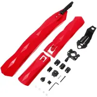 MaxPower (Rood) 2PCS Fietsen Mountainbike Fiets Voor + Achter Spatbord Verwijderbaar Met LED Achterlicht Spatbord Road
