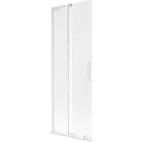 Mexen Velar L badwand 2-delig schuifbaar 70 x 150 cm, matglas, wit - 896-070-003-31-20