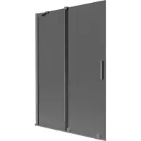 Mexen Velar badwand 2-vleugelig schuifbaar 120 x 150 , grafiet, kanonmetaal - 896-120-000-41-95