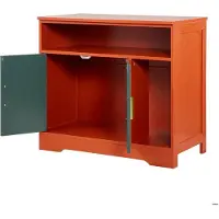 DUOKU Meubel voor kattenbak - - Houten kast - Dieprood en vintage groen - Gesloten ontwerp - Groot
