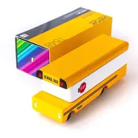 Candylab Toys Candycar World: SCHOOL BUS (T548) 13,3x4,1x4,6cm, wooden diecast, in giftbox, 3+