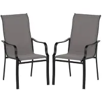 Helloshop26 Set van 2 tuinstoelen 56 x 73 x 101 cm ergonomisch comfort structuur