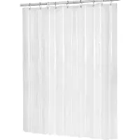 MaxPower 180 cm x 180 cm kunststof Peva waterdicht douchegordijn transparant wit helder badkamergordijn met haken
