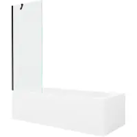 Mexen Vega rechthoekig bad 160 x 70 met ombouw en 1-delige scherm 70 , transparant, zwart - 550116070X9507000070