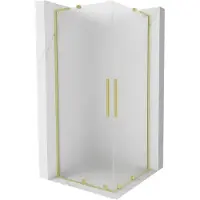 Mexen Velar L Duo schuifbare douchecabine 100 x 100 , mat, geborsteld goud - 871-100-100-02-33-55
