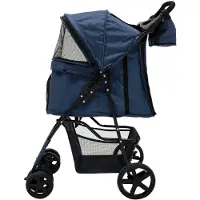 MonsterShop Hondenbuggy met Regenhoes en Organizer Tas - Marineblauw