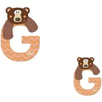 Sevi Houten letter - - G (Grizzly) - Hoogte 10 cm - Massief hout - Grizzly patroon