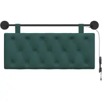 vidaXL Hangend hoofdbord Met LED-verlichting Donkergroen Stof
