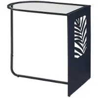 Helloshop26 Bijzettafel - - 50x50x35 cm - Metaal - Zwart glas - Tijdloos design