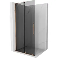 Mexen Velar L schuifbare douchewand Walk-in 110 x 200 , grafiet 8 mm, roze goud - 871-110-003-43-60