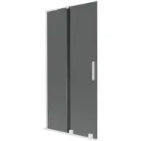 Mexen Velar L badwand 2-delig schuifbaar 90 x 150 , grafiet, wit - 896-090-003-41-20