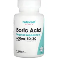 Nutricost , Vrouwen, Borzuur, Vaginale Suppositie, 600 mg, 30 Capsules
