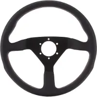 Momo Montecarlo Steering Wheel 350 mm - Black Leather/Red Stitch/Black Spokes