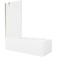 Mexen Vega rechthoekig bad 180 x 80 met ombouw en 1-vleugelig scherm 90 , transparant, goud - 550118080X9509000050