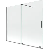 Mexen Velar tweedeurs schuifbare douchewand 180 x 150 , transparant, geweer metaal - 896-180-000-01-95
