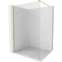 Mexen Kioto douchewand Walk-in 80 x 200 , strepen 8 mm, goud geborsteld - 800-080-101-55-09