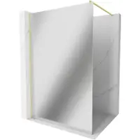 Mexen Kioto douchewand Walk-in 100 x 200 , spiegel 8 mm, goud geborsteld - 800-100-101-55-50