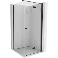 Mexen Mist-F opvouwbare douchecabine rechts 80 x 80 , transparant, zwart - 8A6T-080-080-70-00-P