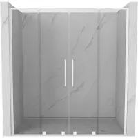 Mexen Velar L Duo schuifdouchedeur 200 , transparant, wit - 871-200-003-02-20
