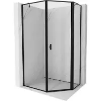 Mexen Mist asyetrische vijfhoekige douchecabine, scharnierend, rechts, 90 x 100 , zwart frame, zwart - 8A8-090-100-70-70-P