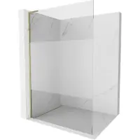 Mexen Kioto L douchewand Walk-in 70 x 200 , transparant/frost, goud - 800-070-103-50-35