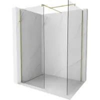 Mexen Kioto douchewand Walk-in 170 x 90 , transparant, goud - 800-170-202-50-00-090