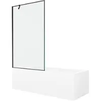 Mexen Cubik rechthoekig bad 150 x 70 met ombouw en 1-vleugelige scherm 100 , zwart patroon - 550315070X9510007070