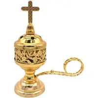 Typecat Houtskool Wierookbrander Gouden Houder voor Wierookvat Katholiek